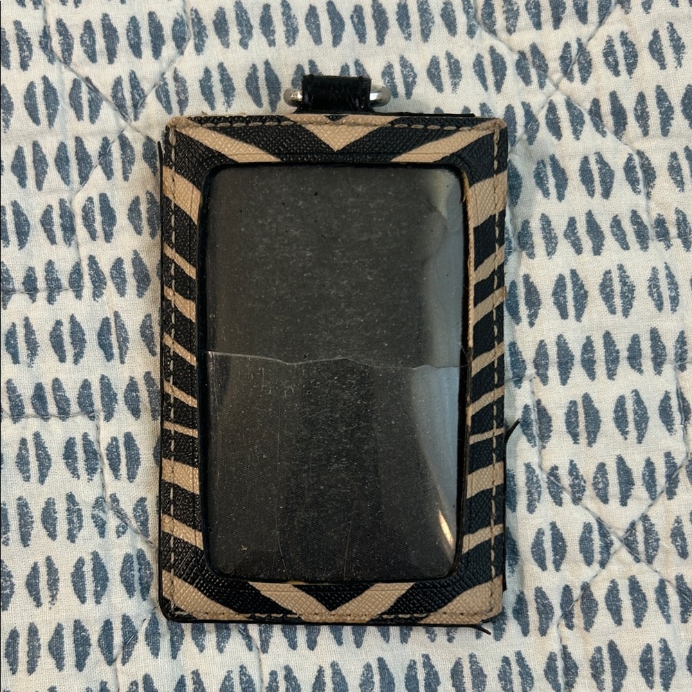 Coach Zebra Black and Tan Card Holder